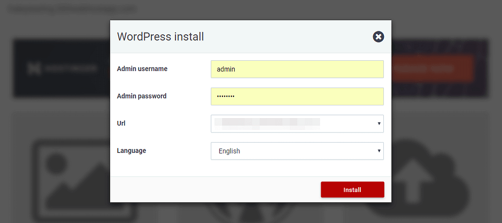 An example of a WordPress installation