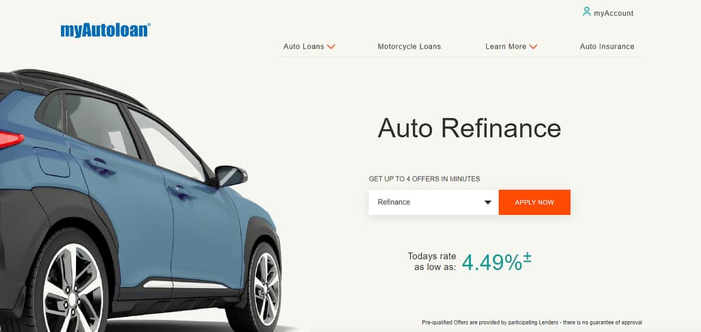 My Auto Loan auto refinance page