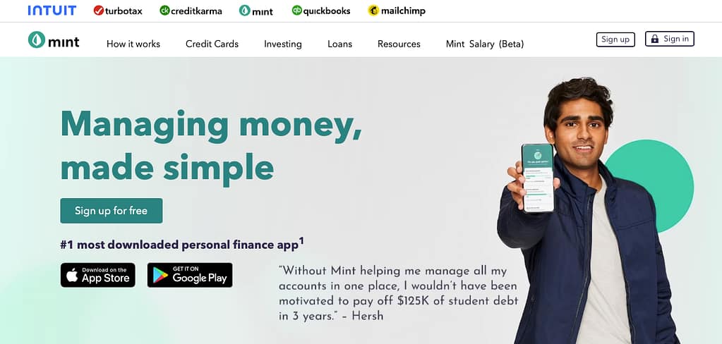 Mint Homepage