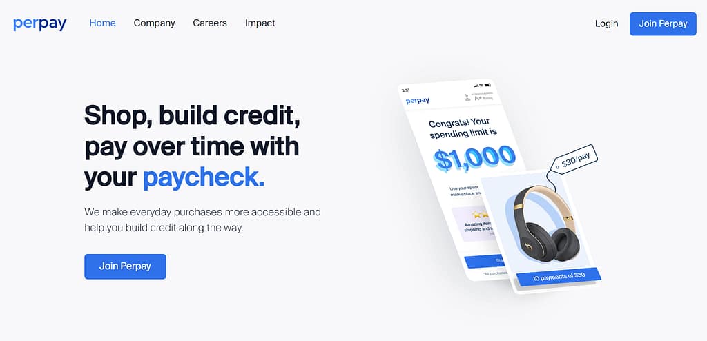 PerPay homepage