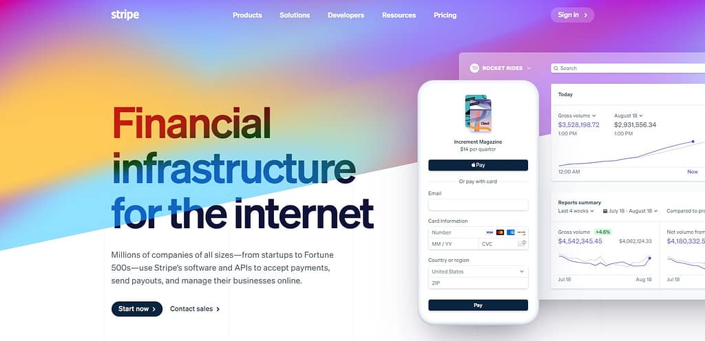 Stripe website