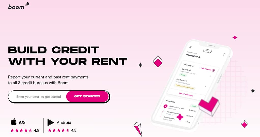 Boom homepage