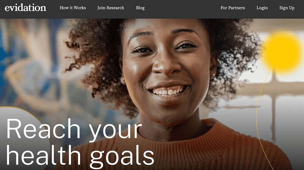 Evidation homepage
