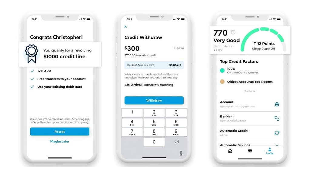 Grain app interface