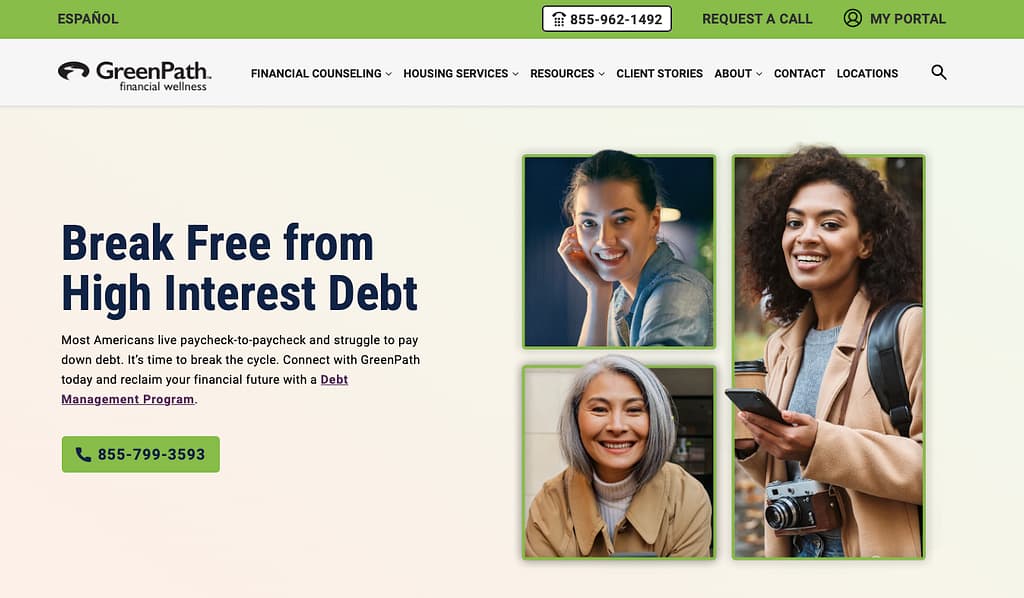 GreenPath Financial Wellness  homepage