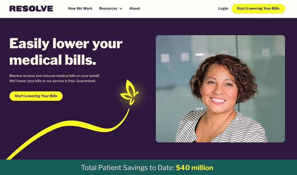 Resolve Medical Bills homepage