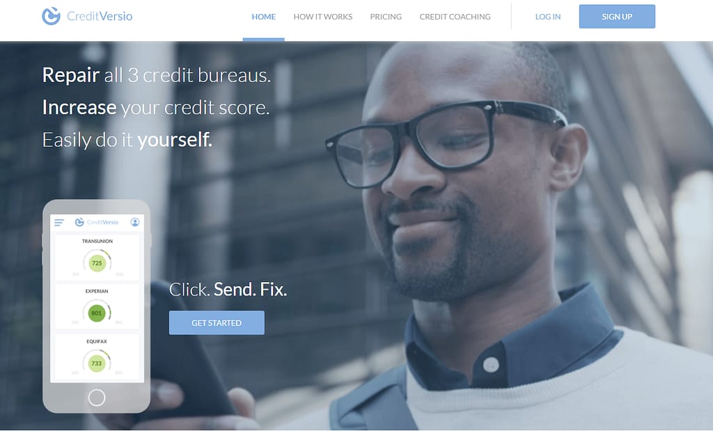 Credit Versio home page