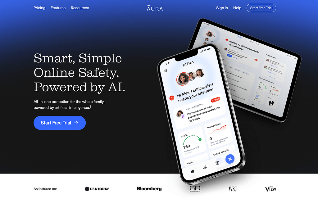 Aura homepage
