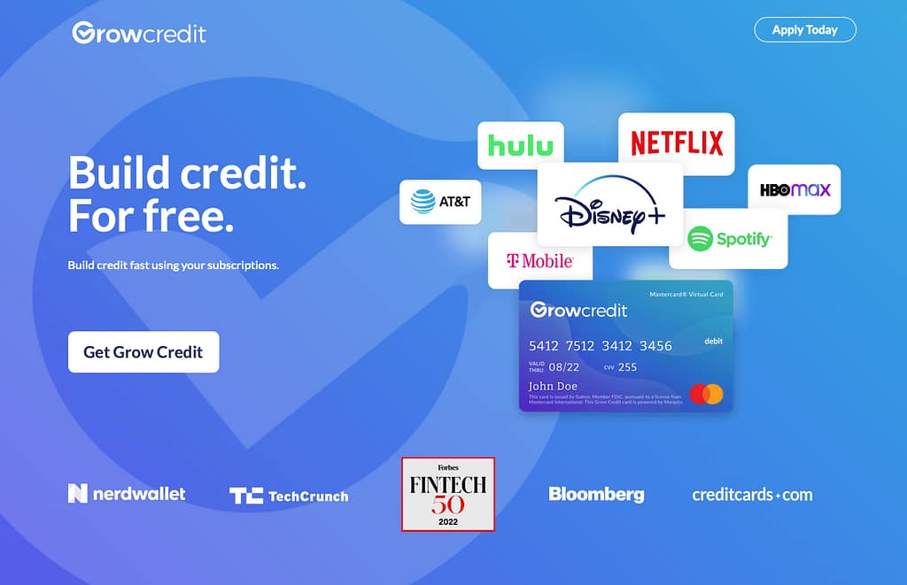 Grow Credit Home Page