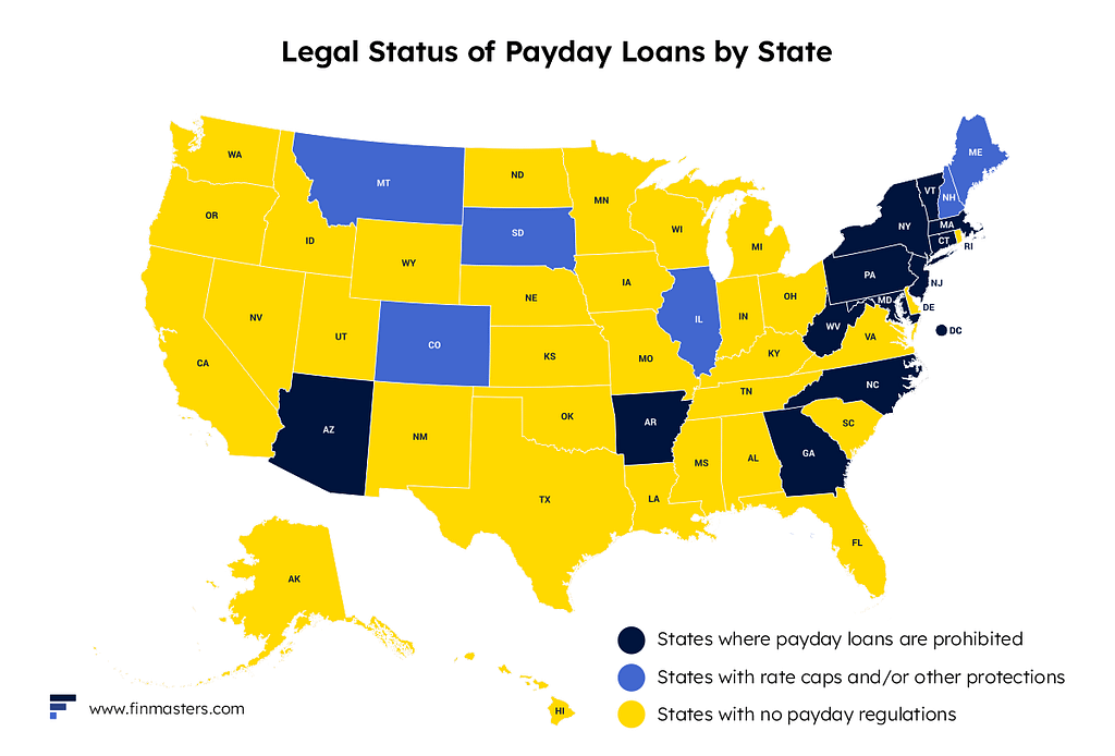 Legal status of payday loans by state
