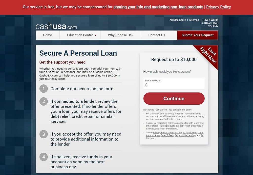 CashUSA.com Home Page