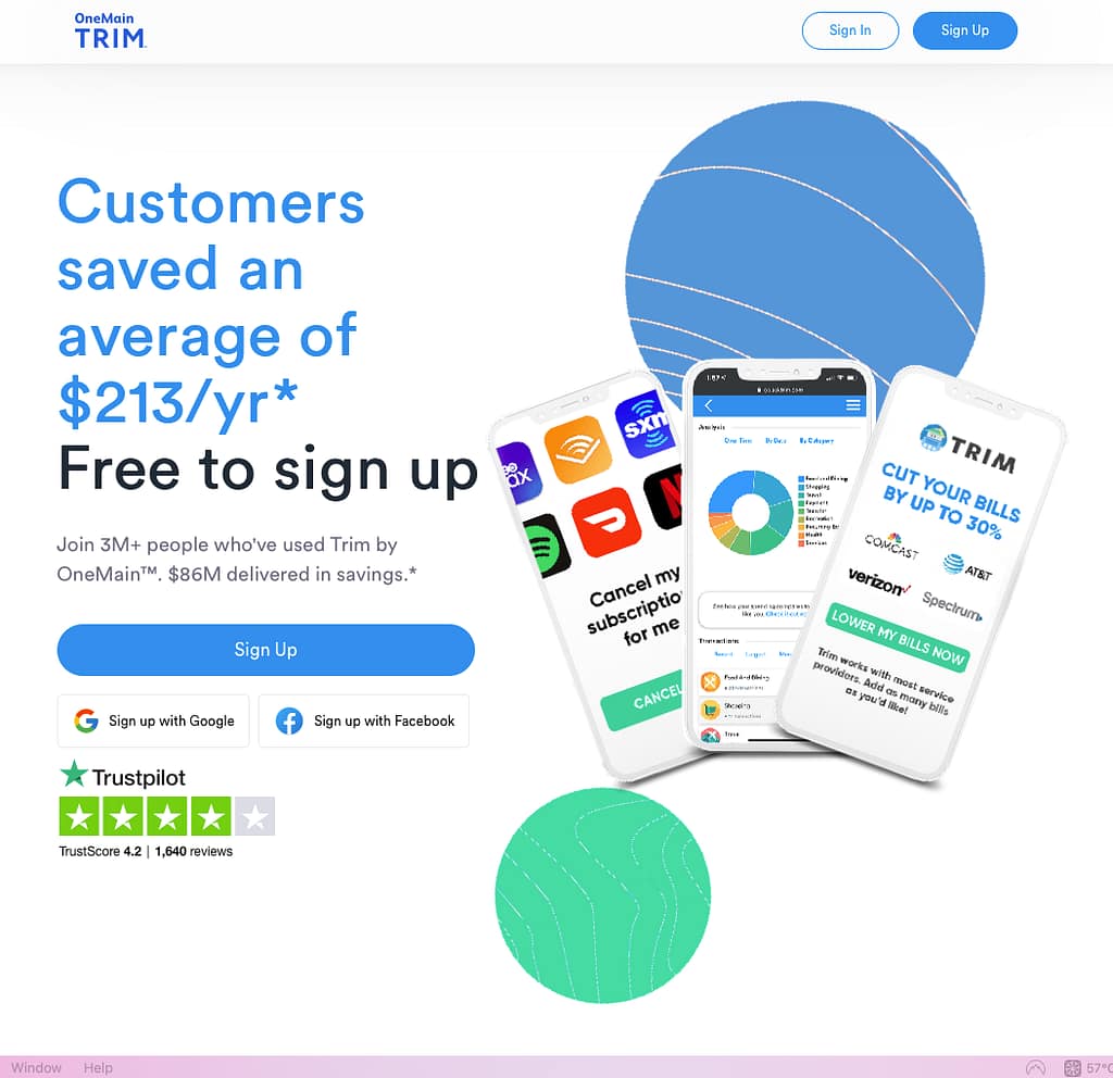 Trim homepage