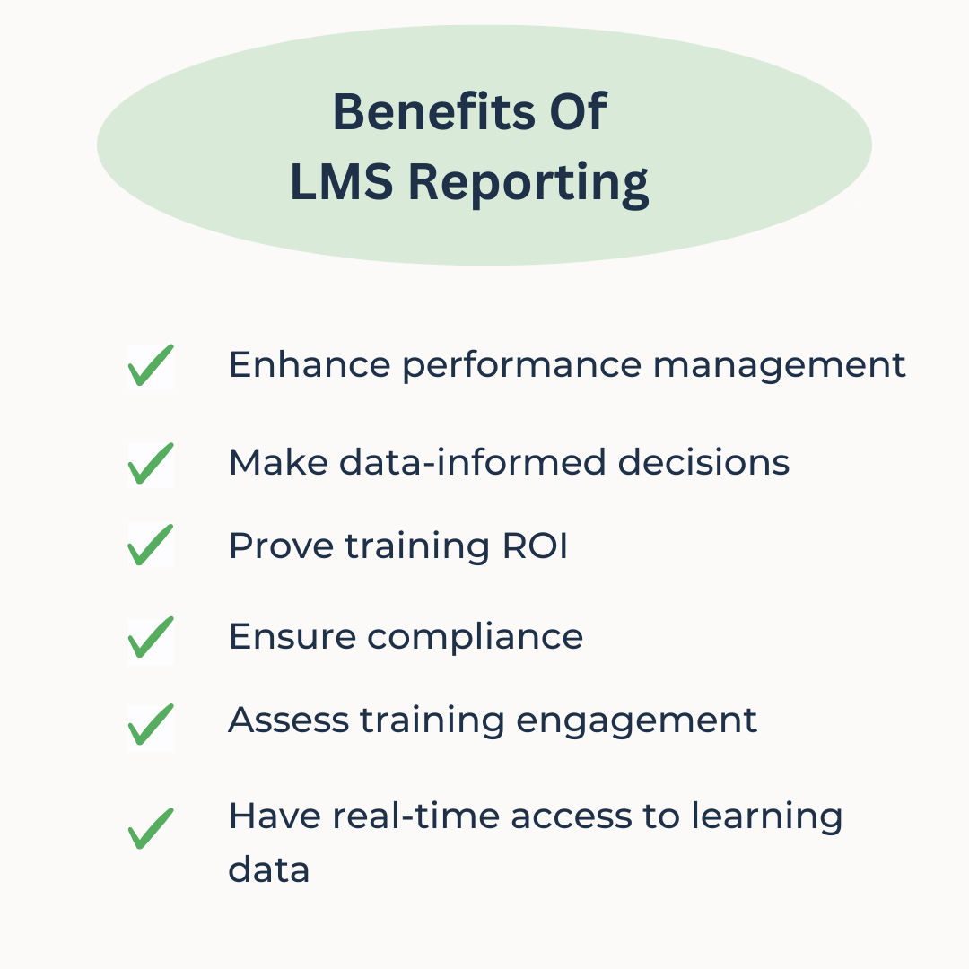Benefits of using LMS reports to track training effectiveness.