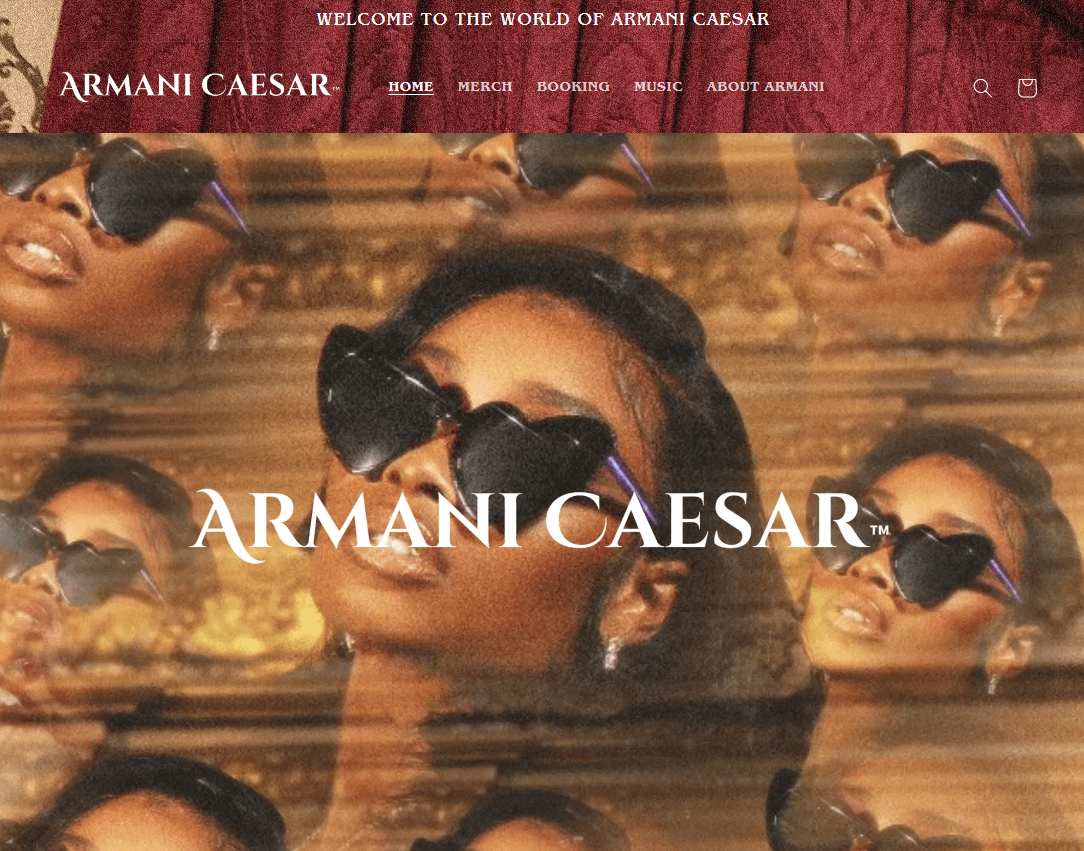 Armani Caesar homepage