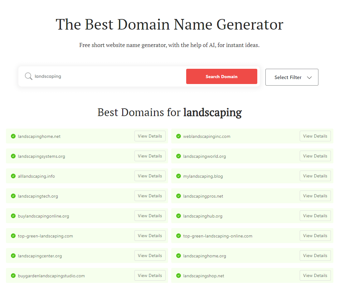 Landscaping Business Names Generator Ideas