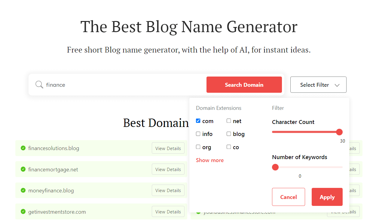 How to refine your blog name suggestions