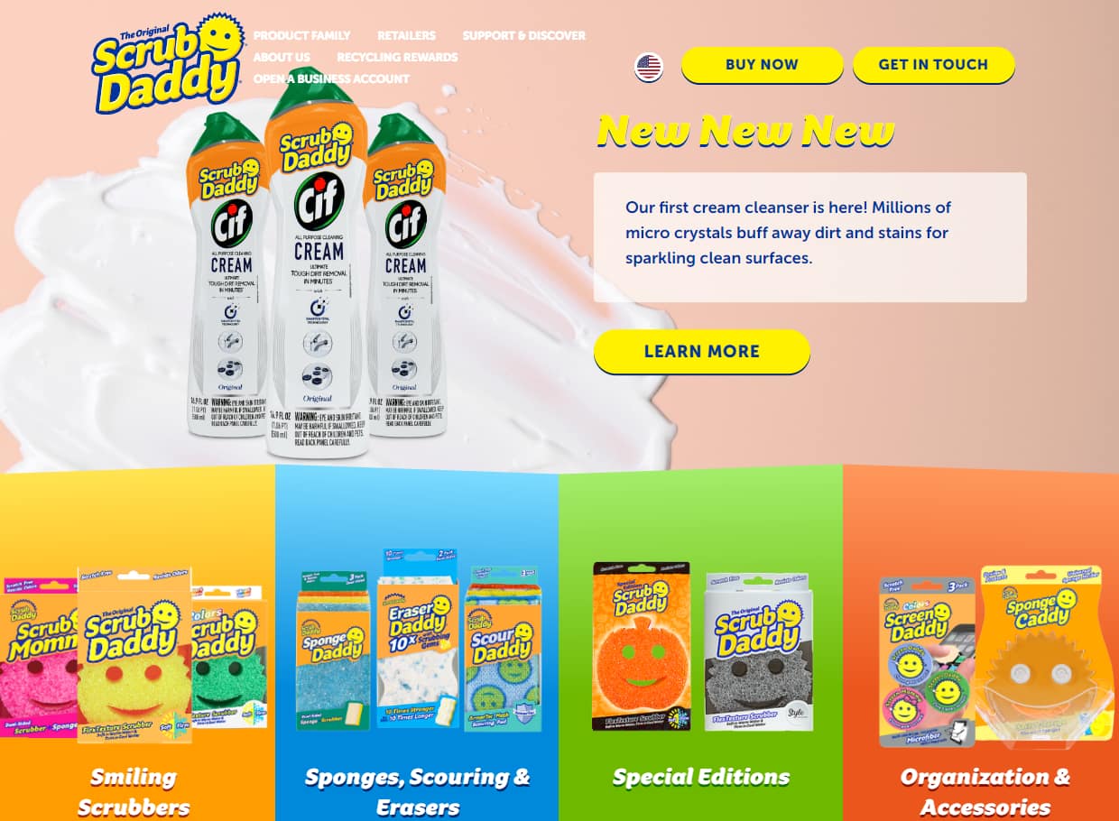 Best Shark Tank Products: Scrub Daddy Sponges - homepage
