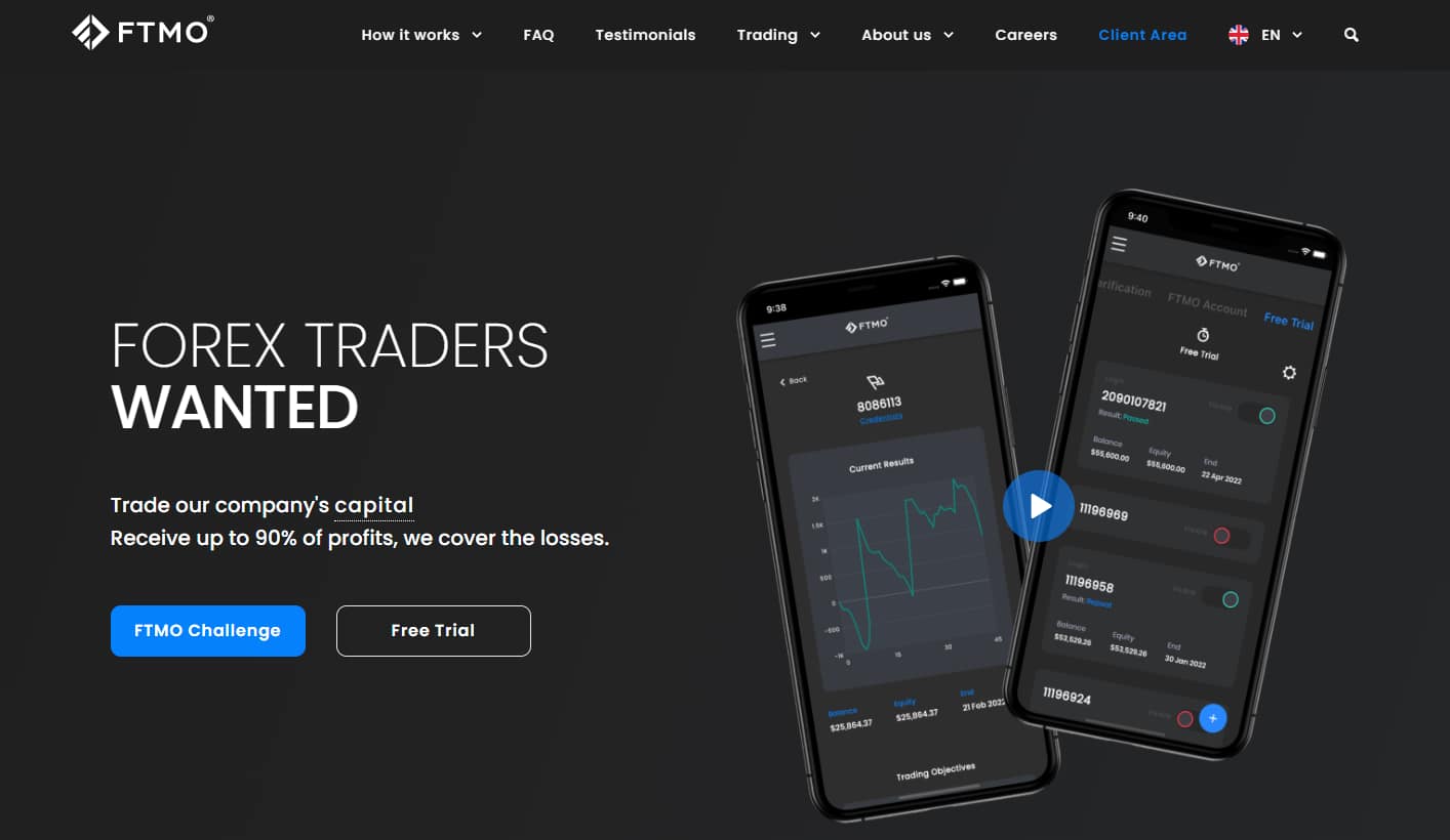 FTMO homepage