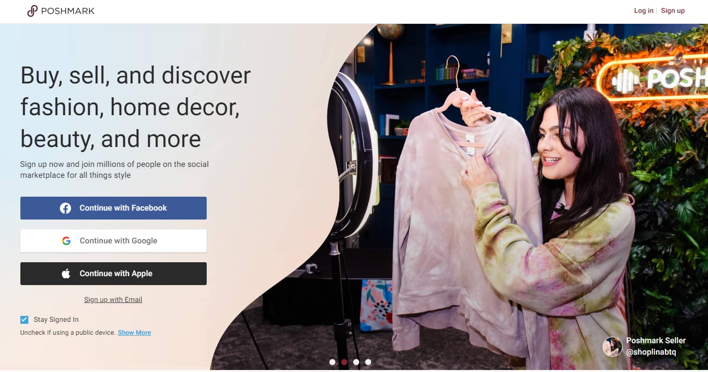 Best Money-Making Apps: Poshmark Homepage