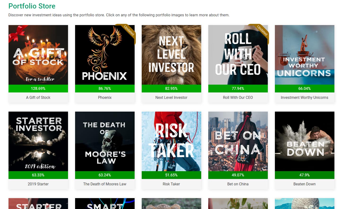 Stock Card Portfolio Store