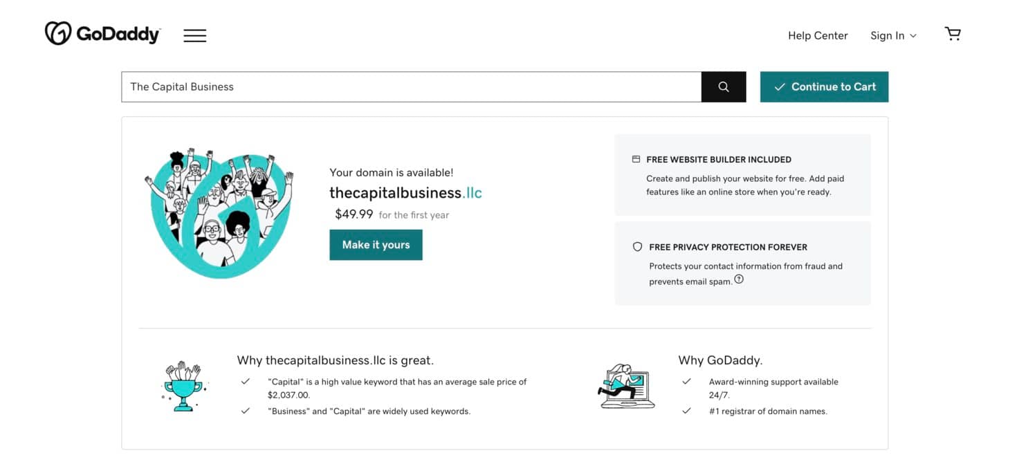 how to create a domain name company
