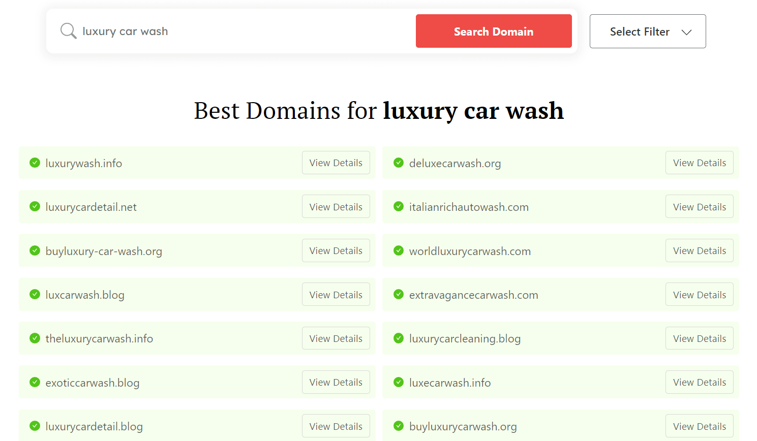 Car Wash Names Generator DomainWheel