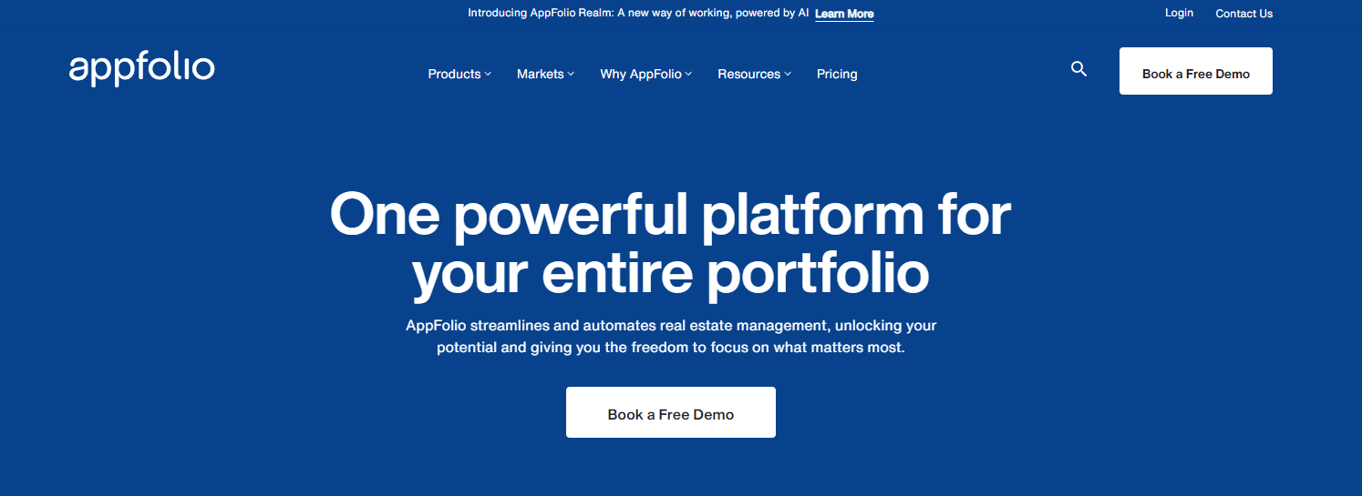 How to pay rent online: Appfolio homepage