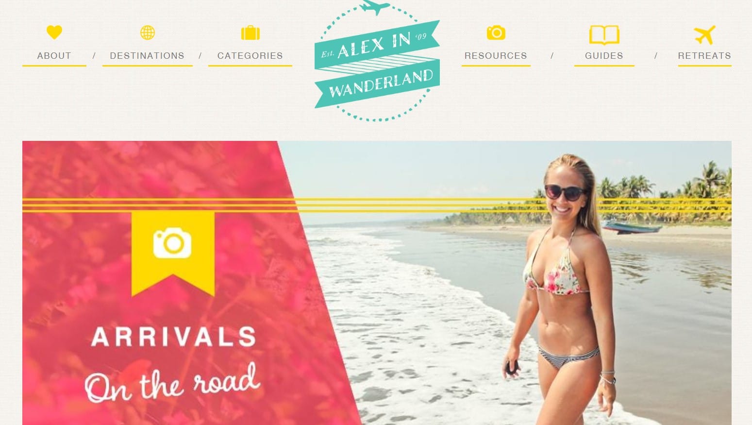 Travel blog name ideas, Alex in Wanderland homepage