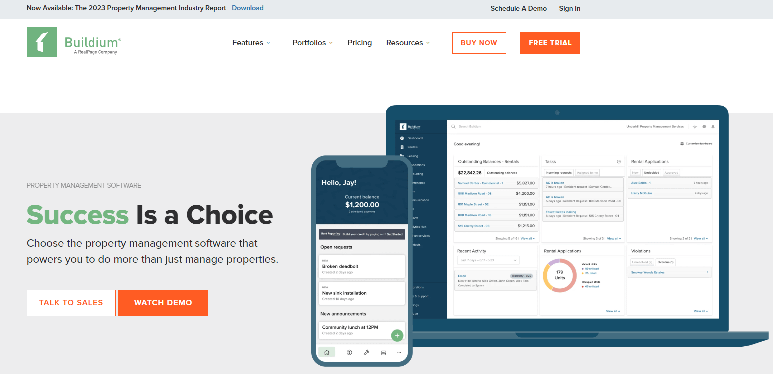 How to pay rent online: Buildium homepage