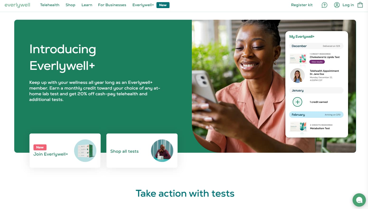 Best Shark Tank Products: EverlyWell homepage