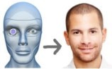 Droid head becomes human head