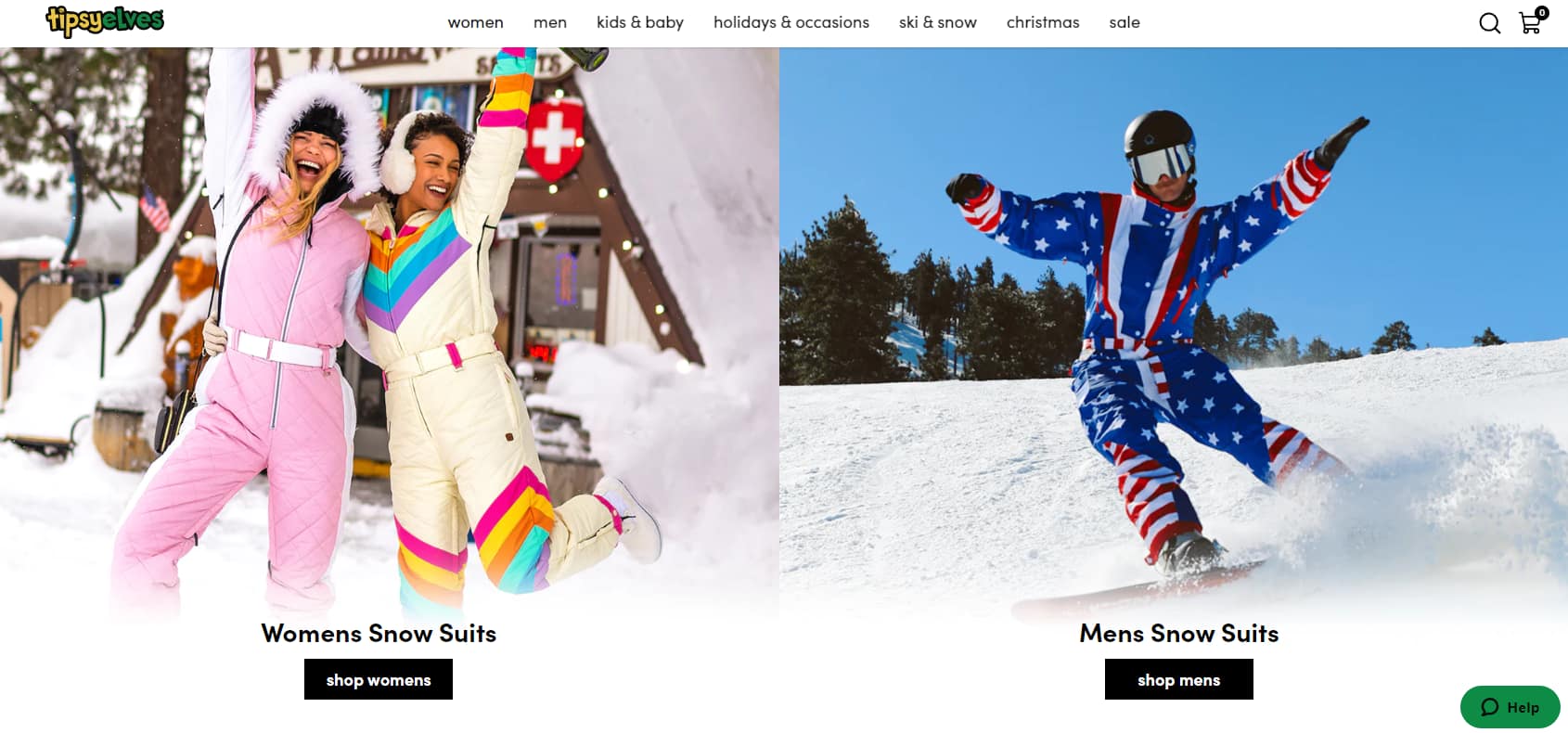 Tipsy Elves homepage