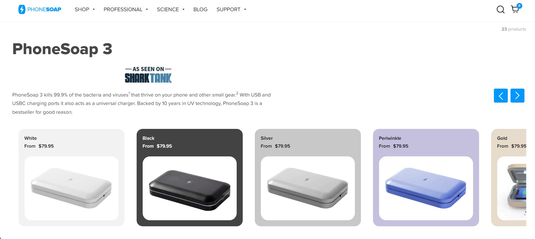 Best Shark Tank Products: PhoneSoap page