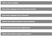 Action mapping FAQ