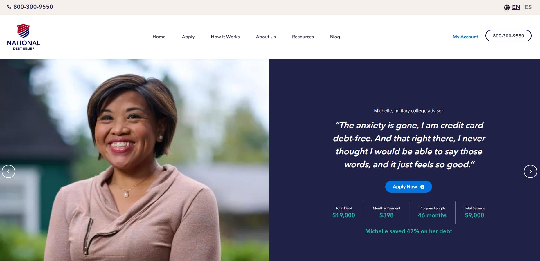 National Debt Relief homepage