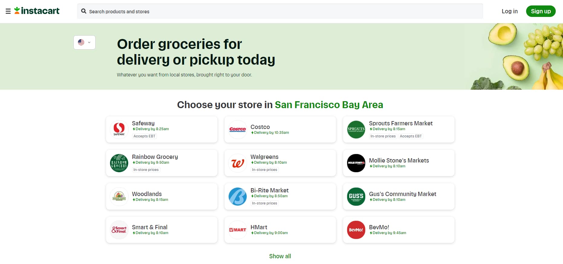 Money-Making Apps: Instacart Homepage