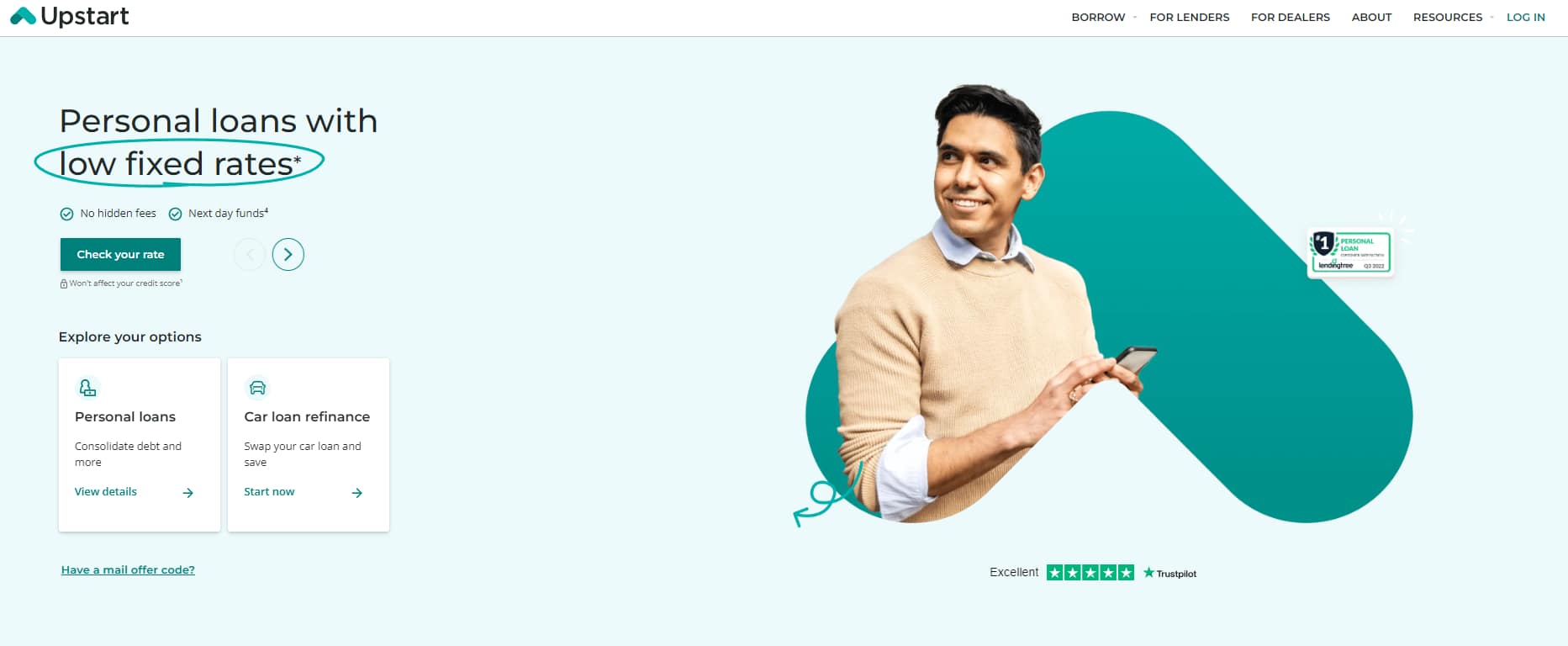 Upstart homepage
