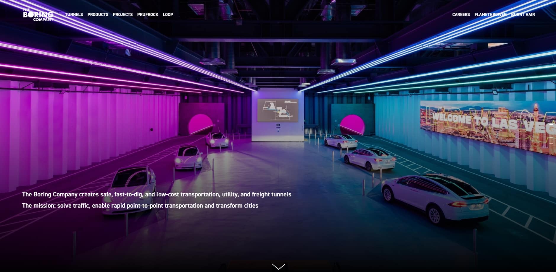 The Boring Company homepage