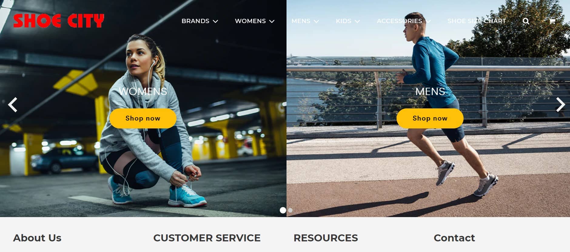 Shoe City homepage
