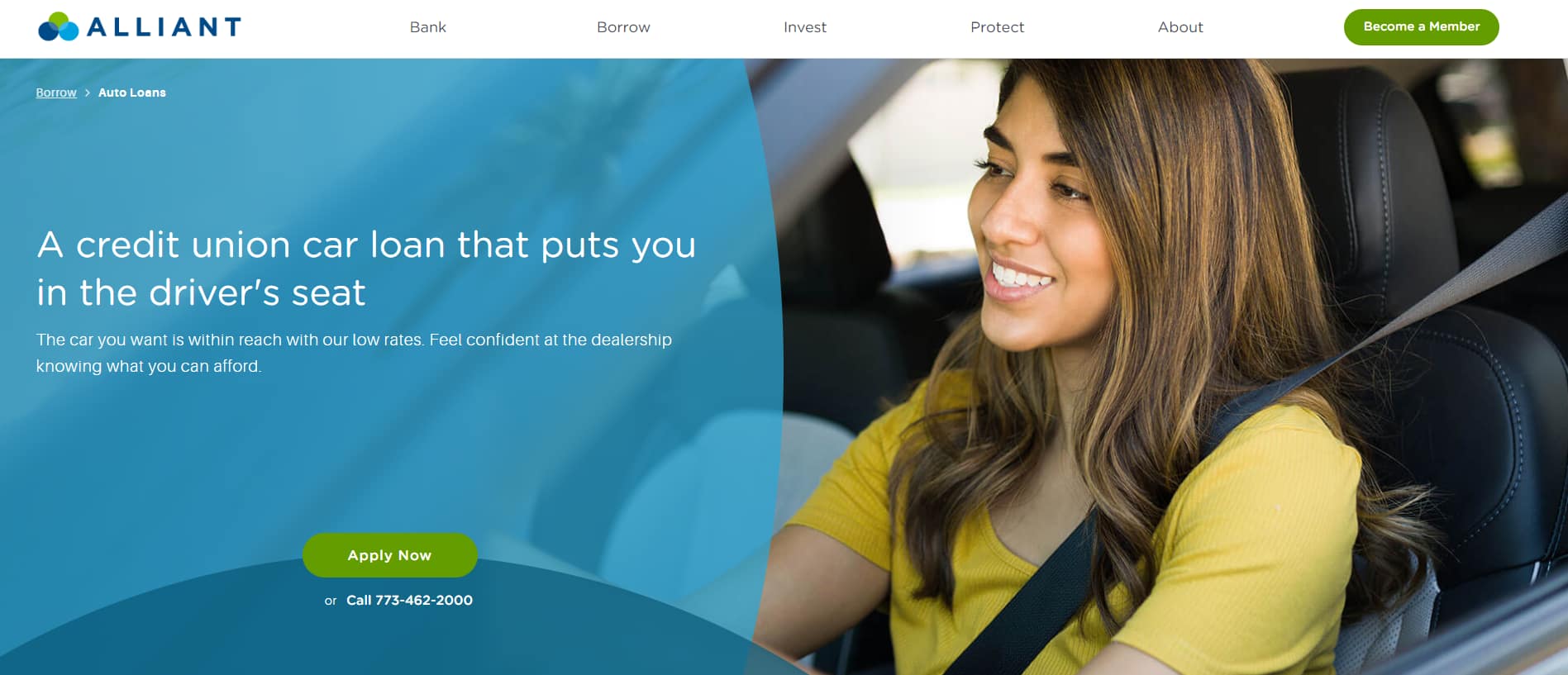 Alliant auto loan page