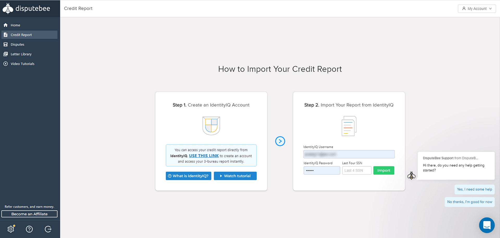 Disputebee's "How to Import Your Credit Report"