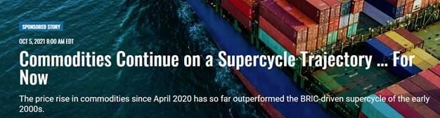 The Street article on the trajectory of commodities