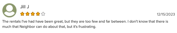 Positive customer review of Neighbor.com on BBB