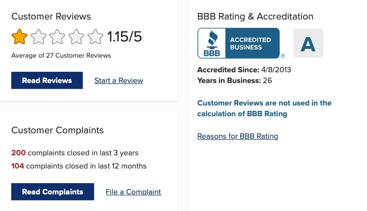WebBank BBB profile (July 2023)