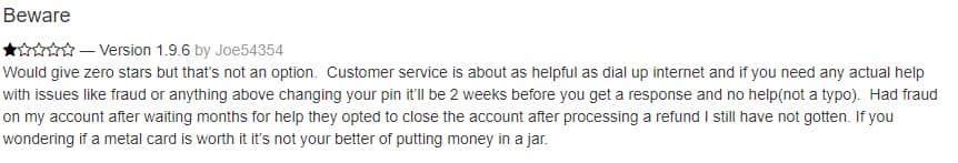 Cred.ai negative customer review