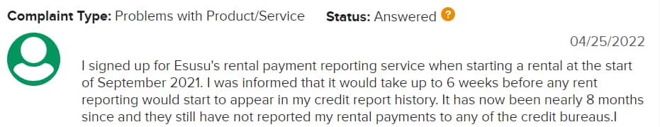Esusu Rent negative review