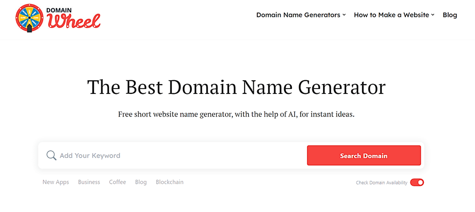 Domain Wheel domain name generator