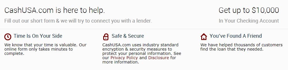 CashUSA.com features