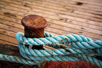 Rope tied to pier